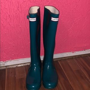 Teal tall Hunter rainboots